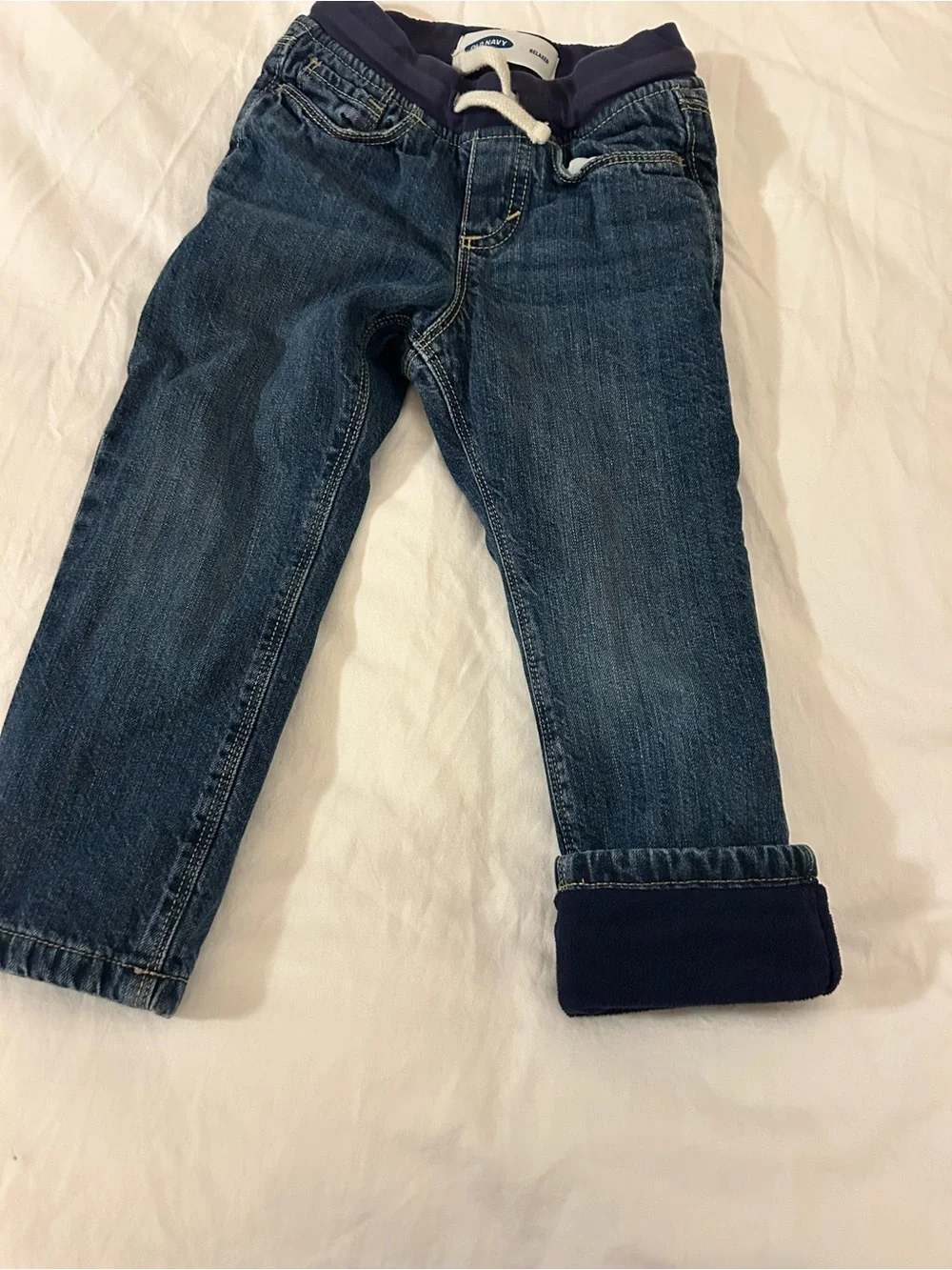 Old Navy Navy Fleece Lined Dark Blue Denim Jeans